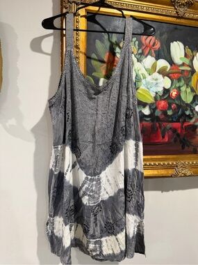 Daisy Island Charcoal Gray Crochet-Trim dress